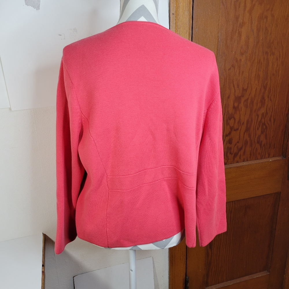 Womans Talbots Zip Front Cardigan Ruffles Cotton/Rayon Front Pockets Size XLP - Picture 5 of 9